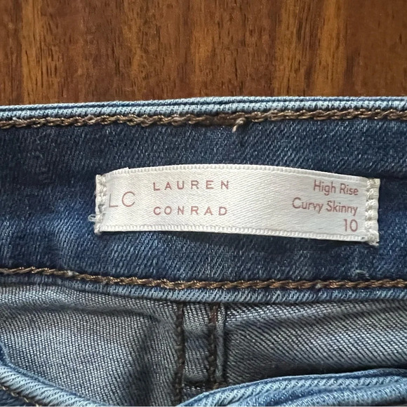 LC Lauren Conrad High Rise Curvy Skinny Medium Wash Denim Jeans Womens size 10 - Picture 6 of 10